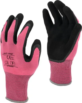 Produktbild von Latexhandschuhe Rosa-Schwarz L212009P, Karte, "9", Ce, Lahti