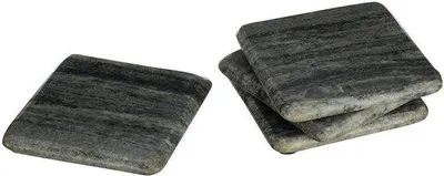 Immagine prodotto di Set di 4 cuscini in marmo grigio, marmo, 10x10x1 cm