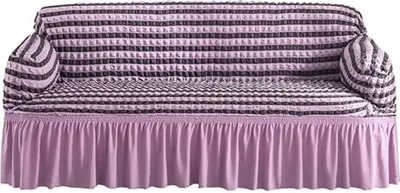 Image de Seersucker Sofa Hoes met Zoom voor 1-4 zitplaatsen, machinewasbare Sofa beschermer (Purple Mix, 235-300CM)