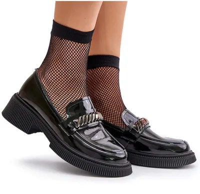 Produktbild von Damen Lack Mokassins Loafers Mit Dekoration LZ42-030 Schwarz D&A 38