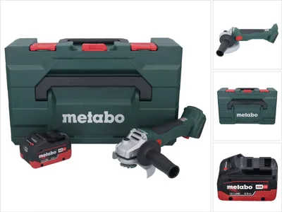 Obrázok produktu pre Metabo W 18 L BL 9-125 Akumulátorová uhlová brúska 18 V 125 mm bez kefiek + 1x akumulátor 5,5 Ah + metaBOX - bez nabíjačky