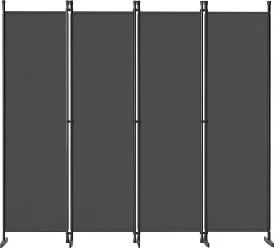 Produktbild von UISEBRT Paravent 4-flügelig Klein 200x180cm Schwarz, Flexibel faltbar, Blickdicht, Stabil, Für Raumteilung Wohnzimmer Büro Garten