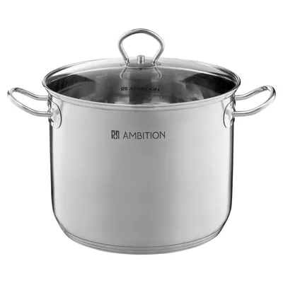 Produktbild von AMBITION Acero 8,4l - Edelstahl Kochtopf, Suppentopf mit rostfreiem Deckel