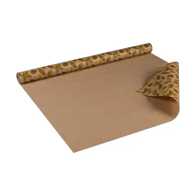 Immagine prodotto di Carta da regalo Foglie autunnali, marrone, 0,70 x 10 m, carta kraft - Compleanno