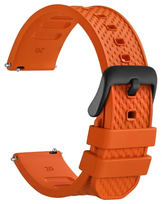 Image de Bracelet de montre en caoutchouc FKM, bracelet de rechange, 20 mm et 22 mm, avec boucle rapide, pour hommes et femmes