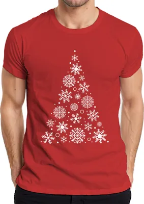 Produktbild von Schneeflocken Weihnachtsbaum - Weihnachten Weihnachtsgeschenk Christmas Herren T-Shirt, Rot, M