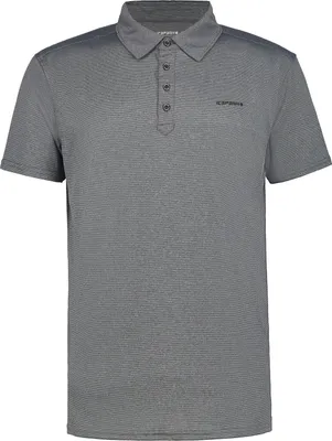 Produktbild von Icepeak Herren Poloshirt Bridgton, feuchtigkeitsableitend, mit halbem Knopfverschluss, Grau, Größe M