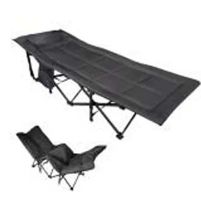 Produktbild von Feldbett Campingbett Festivalbett Gästebett Outdoorbett Liege 190cm anthrazit