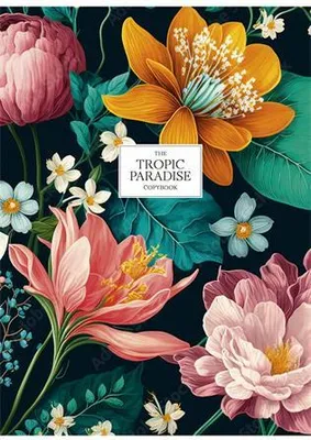 Produktbild von Notizbuch "Tropisches Paradies", gemischte Motive, A5, liniert, 80 Blatt, SHKOLYARYK A5-080-5227L