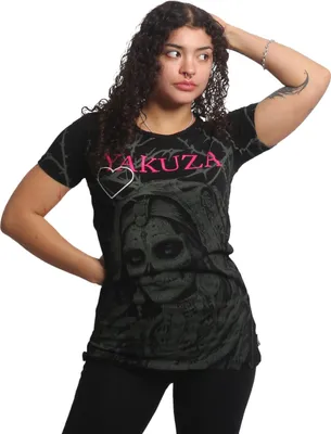 Obrázok produktu pre Dámske tričko Yakuza Thorns Allover Long Tail, čierne, 3XL
