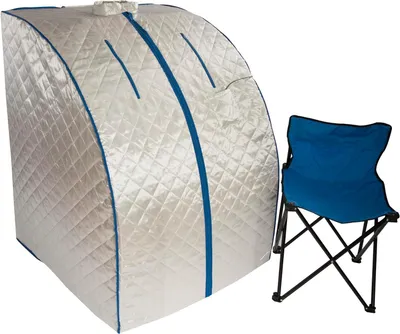 Productafbeelding van Draagbare Sauna - Infrarood Cabine - Ontspanning Thuis - Verwarmende Infraroodstralen - XL Deluxe - Zilver
