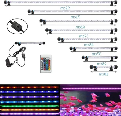 Obrázok produktu pre Akvariové osvetlenie – Podvodné osvetlenie – Zdobenie akvária – Vodotesné (IP68) – 18 cm – RGB