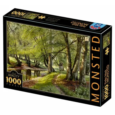 Obrázek produktu pro D-TOYS Puzzle Letní den v lese s jeleny v pozadí 1000 dílků