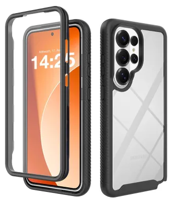 Produktbild von 360 Grad Premium Handy Hülle für Samsung Galaxy S26 Ultra Front Back Rundum Vollschutz Schwarz