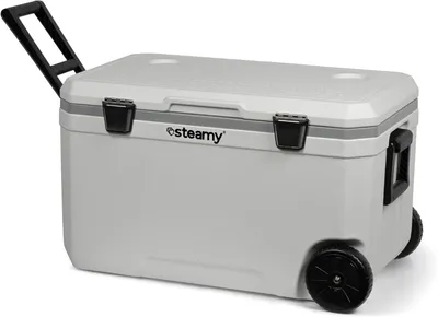 Immagine prodotto di Borsa frigo con ruote - 70 litri - design moderno in bianco, ideale per conservare tutte le vostre bevande