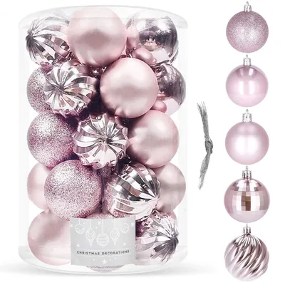 Image de Boules de Noël Boule de Noël 20 pièces jusqu'à 4 cm - Rose