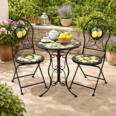 Produktbild von Garten Tischgruppe Menton Metall Schwarz
