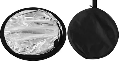Zdjęcie produktu dla 60 * 90 cm / 24 35 cali reflektor fotograficzny 2 w 1 (srebrny, złoty), składany, przenośny do studia plenerowego z torbą do przenoszenia
