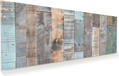 Produktbild von Glasbild 150x60cm in XXL für Wohnzimmer, Schlafzimmer Motiv Holzplanken Vintage