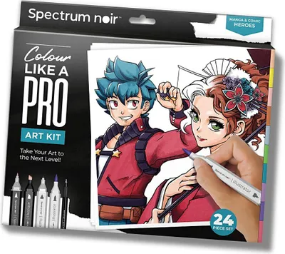 Productafbeelding van Creatieve set met illustraties, manga- en comicfiguren, gesorteerd op kleur