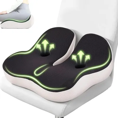 Produktbild von Orthopädisches Gedächtnisschaum Sitzkissen - Ergonomisches Kissen für Steißbeinentlastung und Rückenkomfort