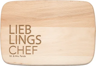Produktbild von Mr. & Mrs. Panda Holz Schneidbrett Chef - Transparent - Geschenk, Frühstücksbrettchen, Schneidebrett, Holzbrett, massivholzbrett, Geschenkidee, Spruch, Frühstücksbrett