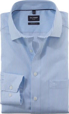 Produktbild von Olymp Luxor Hemd blau weiß gestreift Modern Fit