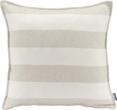 Produktbild von H.O.C.K. Turo Outdoor + Indoor Kissen 45x45cm mit Biese col. 2 beige taupe Blockstreifen in&out