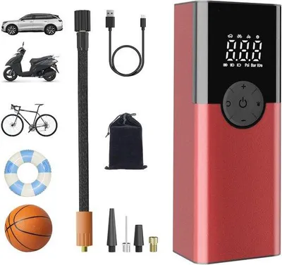Productafbeelding van Draagbare Elektronische Luchtpomp - 6000 mAh, 150 psi, Accucompressor voor Auto, Motorfiets en Fiets