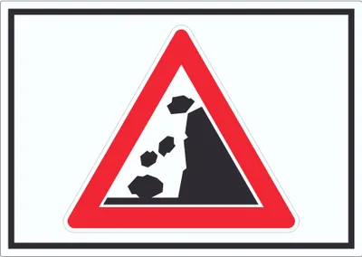 Produktbild von Achtung Steinschlag Symbol Aufkleber A2 (420x594mm)