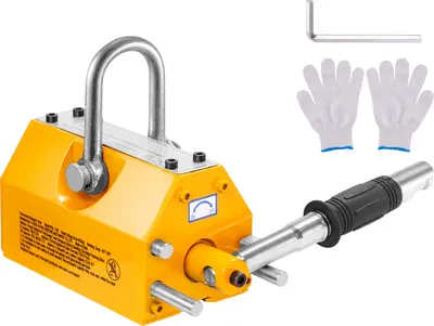 Produktbild von Magnetheber von SucceBuy, 880 lbs/400 kg Tragkraft, 2,5-facher Sicherheitsfaktor, Neodym und Stahl, Hochleistungs-Permanent-Hebemagnet mit Entriegelung für Hebezeug, Werkstattkran, Block- und Bretthandhabung