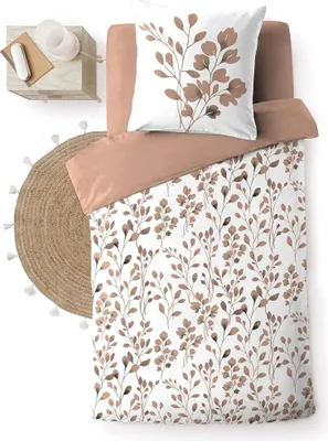 Image de Parure de lit - Douceur d'Intérieur - Maiwen - Coton - 200 x 140 cm - marron