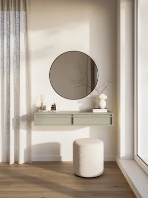 Produktbild von Selsey Evo - Schminktisch hängend mit 2 Schubladen, Graubeige, 110 cm
