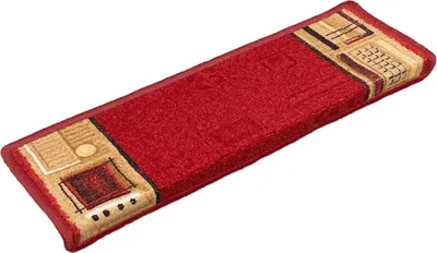 Image de vidaXL Tapis d'escalier autocollant 15 pcs. 65x21x4 cm rouge