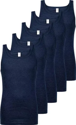 Produktbild von ESGE 5er Pack - Feinripp Jeans Unterhemd / Tanktop Ohne störende Seitennähte, Pflegeleicht, formbeständig und strapazierfähig, Nach traditioneller Meisterverarbeitung für höchste Qualitätsansprüche