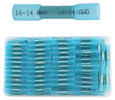 Schrumpfschlauch-Butt-Verbinder 150 Stück blau 16-14 AWG