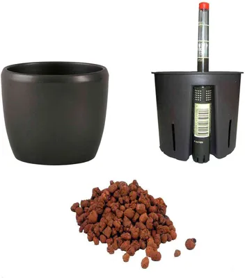 Produktbild von Set4 Blumentopf Venus dunkelsilber 09/07 Ø 11.5cm H 08cm+KT+WA+BT
