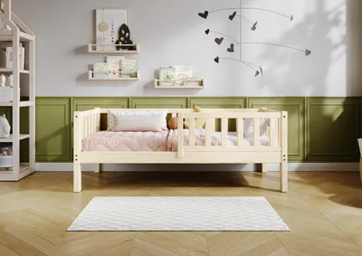 Obrázok produktu pre TIMBEE LENA drevená detská posteľ - nelakovaná - 70x140cm - 23cm nohy