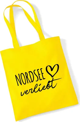 Produktbild von Huuraa Jutebeutel Nordsee verliebt 10 Liter Yellow Baumwolle Tasche Geschenkidee