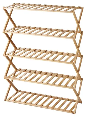 Produktbild von 5-stufiger Schuhregal RONIV, 67 x 25 x 87 cm, aus Bambus