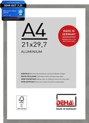 Zdjęcie produktu dla Aluminiowa ramka na zdjęcia DEHA Design Tribeca, 21x29,7 cm (A4), struktura czarny mat