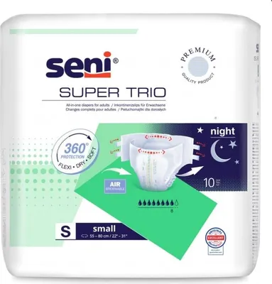 Zdjęcie produktu dla Seni Super Trio Pieluchomajtki dla dorosłych S, 10 sztuk