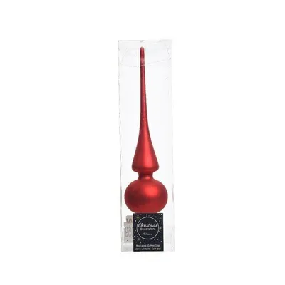Produktbild von Christbaumspitze Glas 26cm weihnachtsrot matt