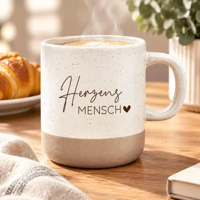 Productafbeelding van Keramische beker - Met hartelijke boodschap - Geschikt voor thee en koffie - 400 ml - Wit