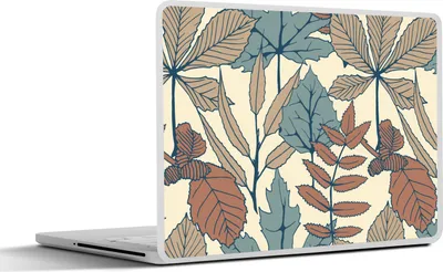 Produktbild von MuchoWow® Laptop Aufkleber Sticker Cover Herbst - Muster - Laub 25x18 cm - Laptop-Deko