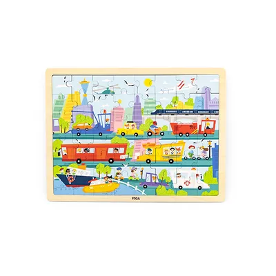 Immagine prodotto di Puzzle in legno 48 pezzi Viga Transport