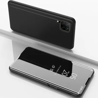 Produktbild von Handyhülle für Huawei P40 Lite Smart Cover Schutzhülle Clear View Case Schwarz