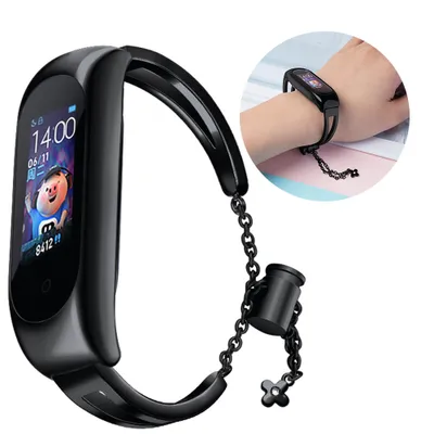 Zdjęcie produktu dla Czarna metalowa bransoletka do Xiaomi Mi Band 6/5/4/3 KP35353