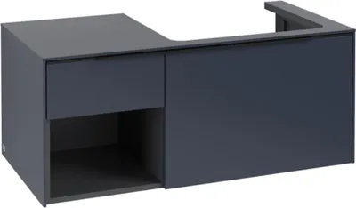 Image de Villeroy & Boch Subway 3.0 armoire sous lavabo, 2 tiroirs, lavabo à droite, élément d'étagère en bas à gauche, 1001x422,5x516mm, C57101VQ