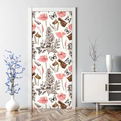 Produktbild von Dekorative Türtapete selbstklebend Klebefolie Türposter Türaufkleber Chinoiserie Kranich 70 x 200 cm